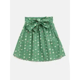 Elle Girls Green Pure Cotton Skirt-picture-25