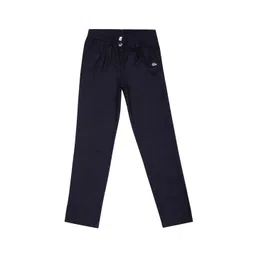 ELLE Girls Navy Blue Regular Fit Solid Regular Trousers-picture-30