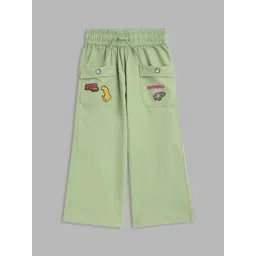 ELLE Girls Olive Green Loose Fit Culottes Trousers-picture-43