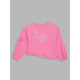 ELLE Girls Pink Typography Printed T-shirt-picture-10