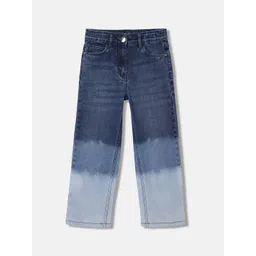 ELLE Girls Straight Fit Mid Rise Clean Look Heavy Fade Pure Cotton Jeans-picture-13