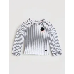 ELLE Girls Striped Round Neck Monochrome Top-picture-43