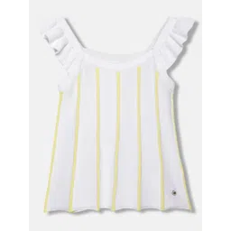 ELLE Girls Striped Square Neck Pure Cotton Top-picture-41