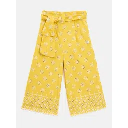 Elle Girls Yellow Pure Cotton Trousers-picture-40