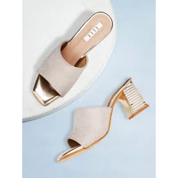 ELLE Gold-Toned Shimmer Block Heels-picture-33