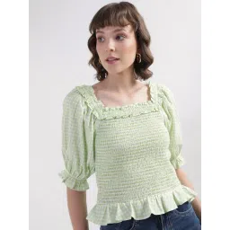 Elle Green Checks Top-picture-26