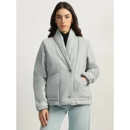 Elle Grey Loose Fit Self Pattern Jacket-picture-17