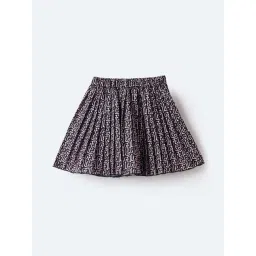 ELLE Kids Black Woven Regular Fit Pleated Skirt-picture-15