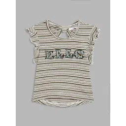 Elle Kids Olive & White Striped T-Shirt-picture-24