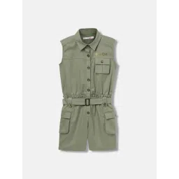 Elle Kids Olive Solid Playsuit-picture-18