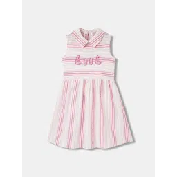 Elle Kids Pink & White Striped Dress-picture-34