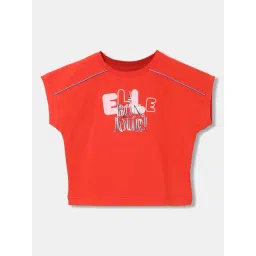 Elle Kids Red Cotton Printed T-Shirt-picture-25