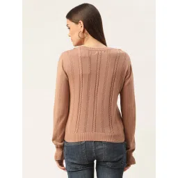 Elle Light Brown Round Neck Sweater image 2