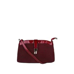 Elle Maroon Embellished Sling Handbag-picture-28