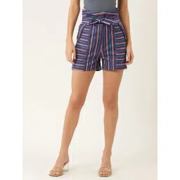 Elle Multicolor Striped Cotton Shorts-picture-45
