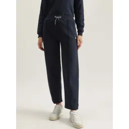 Elle Navy Cotton Plain Track Pants-picture-14