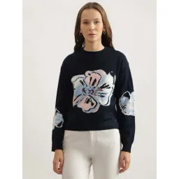 Elle Navy Printed Sweater-picture-18