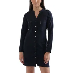 Elle Navy Shirt dress-picture-35