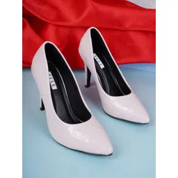 ELLE Nude-Coloured Printed Stiletto Pumps-picture-14