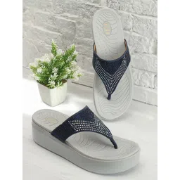 ELLE Open Toe Embellished Flatform Heels image 1