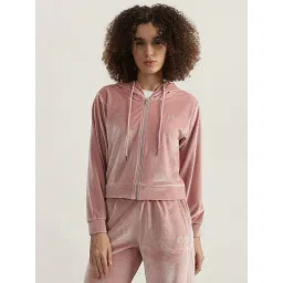Elle Pink Boxy Fit Hooded Sweatshirt-picture-41