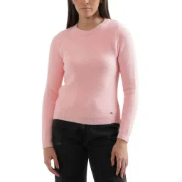 Elle Pink Self Pattern Sweater-picture-13