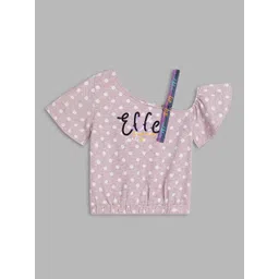 ELLE Purple Print One Shoulder Top-picture-57