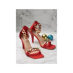 ELLE Red Embellished Women Sandals-picture-23