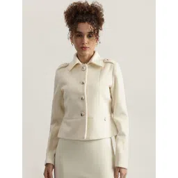 ELLE Spread Collar Single-Breasted Blazers image 1