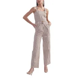 Elle White Cotton Striped Jumpsuit-picture-19