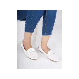 ELLE White Round Toe Women Loafers-image-17