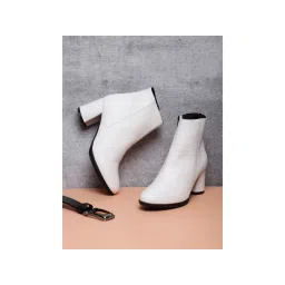 ELLE White Women Slip On Casual Boots-image-28