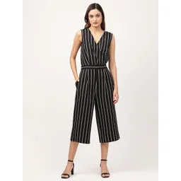 ELLE Women Black & White Striped Culotte Jumpsuit-picture-37