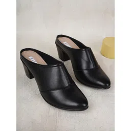 ELLE Women Black Solid Block Mules-picture-39