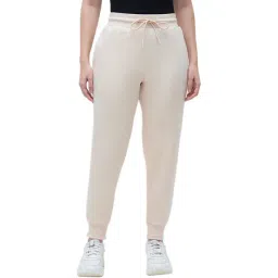 ELLE Women Cream Blended Solid Sweatpant image 1