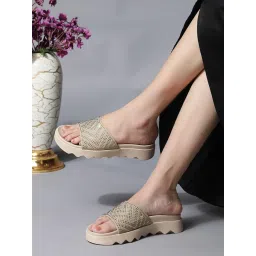 ELLE Women Embellished Platform Sandals-Beige-picture-41