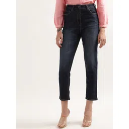 ELLE Women High-Rise Light Fade Stretchable Cropped Cotton Jeans-picture-21