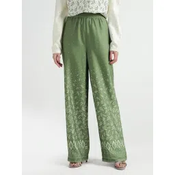 Elle Women Olive Printed Pure Cotton Pant-picture-37