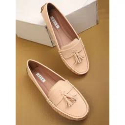 ELLE Women Peach-Coloured Tassel Loafers-picture-26