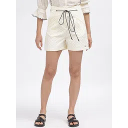 ELLE Women Self Design Mid Rise Relaxed Fit Shorts-picture-39