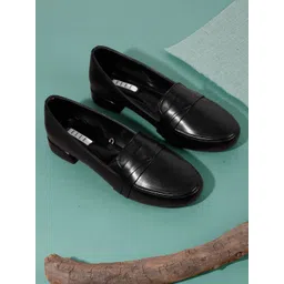 ELLE Women Solid Round Toe Closed Back Block Pumps-picture-15