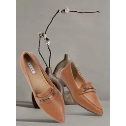 ELLE Women Textured Pointed Toe Lightweight Loafers-picture-41