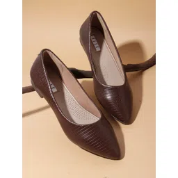 ELLE Women Textured Pointed Toe Mojaris Flats-picture-18