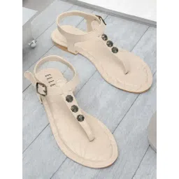 Elle Women's Beige Ankle Strap Sandals-picture-17