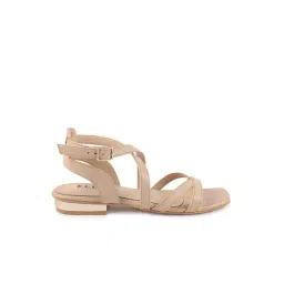 Elle Women's Beige Ankle Strap Sandals image 2