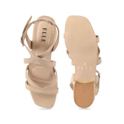 Elle Women's Beige Ankle Strap Sandals image 4