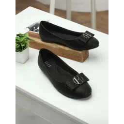 Elle Women's Black Flat Ballets-picture-29