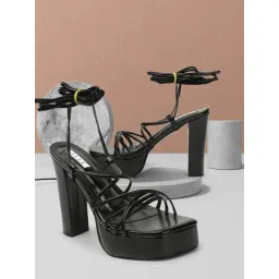 Elle Women's Black Gladiator Sandals-picture-24