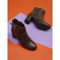 Elle Women's Brown Casual Booties-picture-22