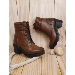 Elle Women's Brown Derby Boots-picture-39
